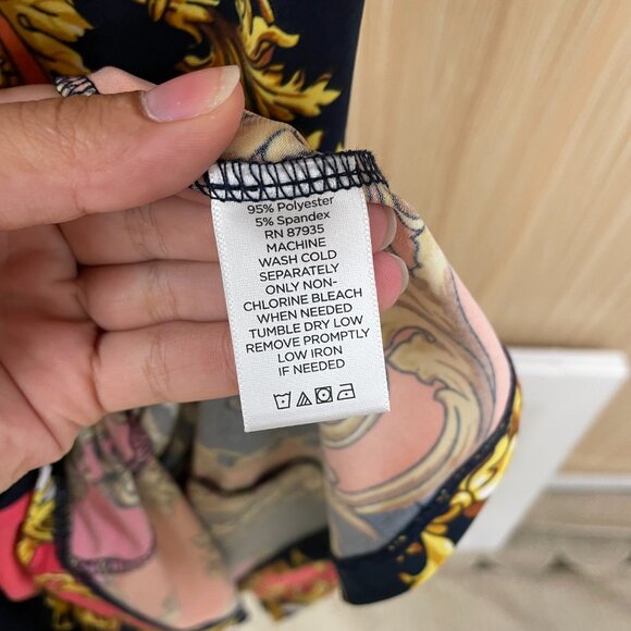 Susan Graver Orange Print Dress Size S - Picture 3 of 4